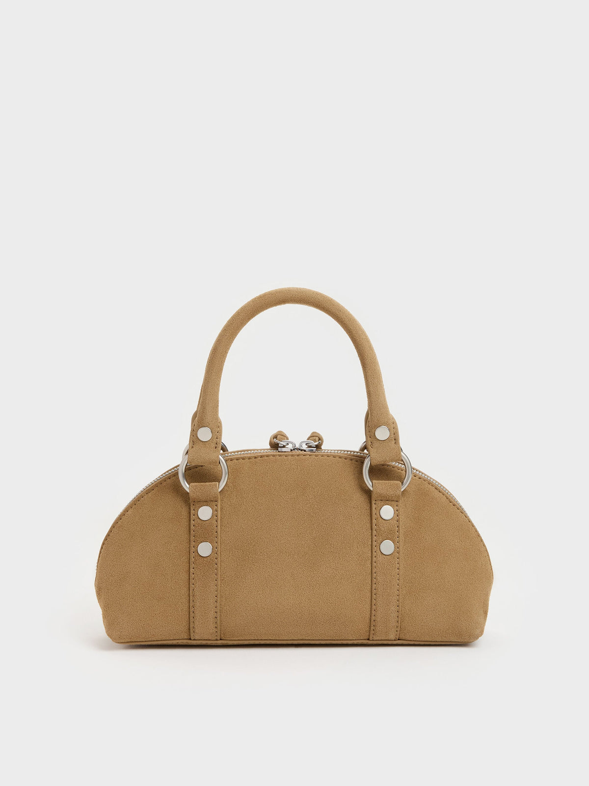 CHARLES & KEITH Great Value / Tatiana Studded Bowling Bag - Sand