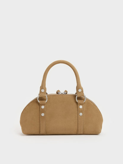 CHARLES & KEITH Great Value / Tatiana Studded Bowling Bag - Sand