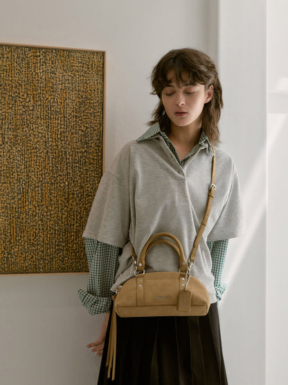 CHARLES & KEITH Great Value / Tatiana Studded Bowling Bag - Sand