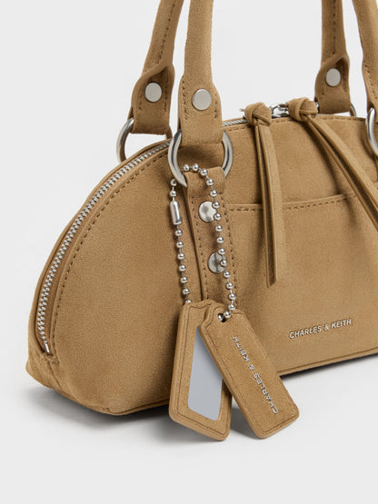 CHARLES & KEITH Great Value / Tatiana Studded Bowling Bag - Sand