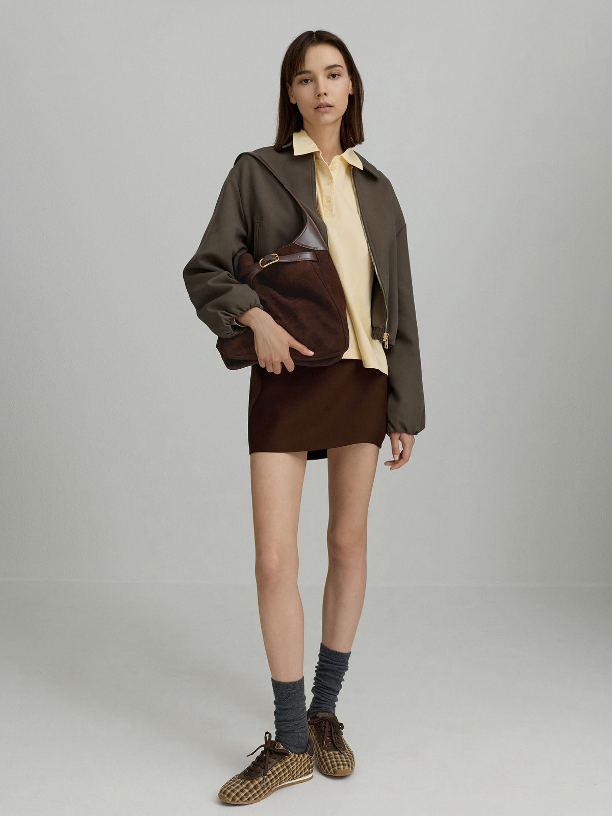 CHARLES & KEITH Discount / Victoria Belted Hobo Bag - Espresso Brown