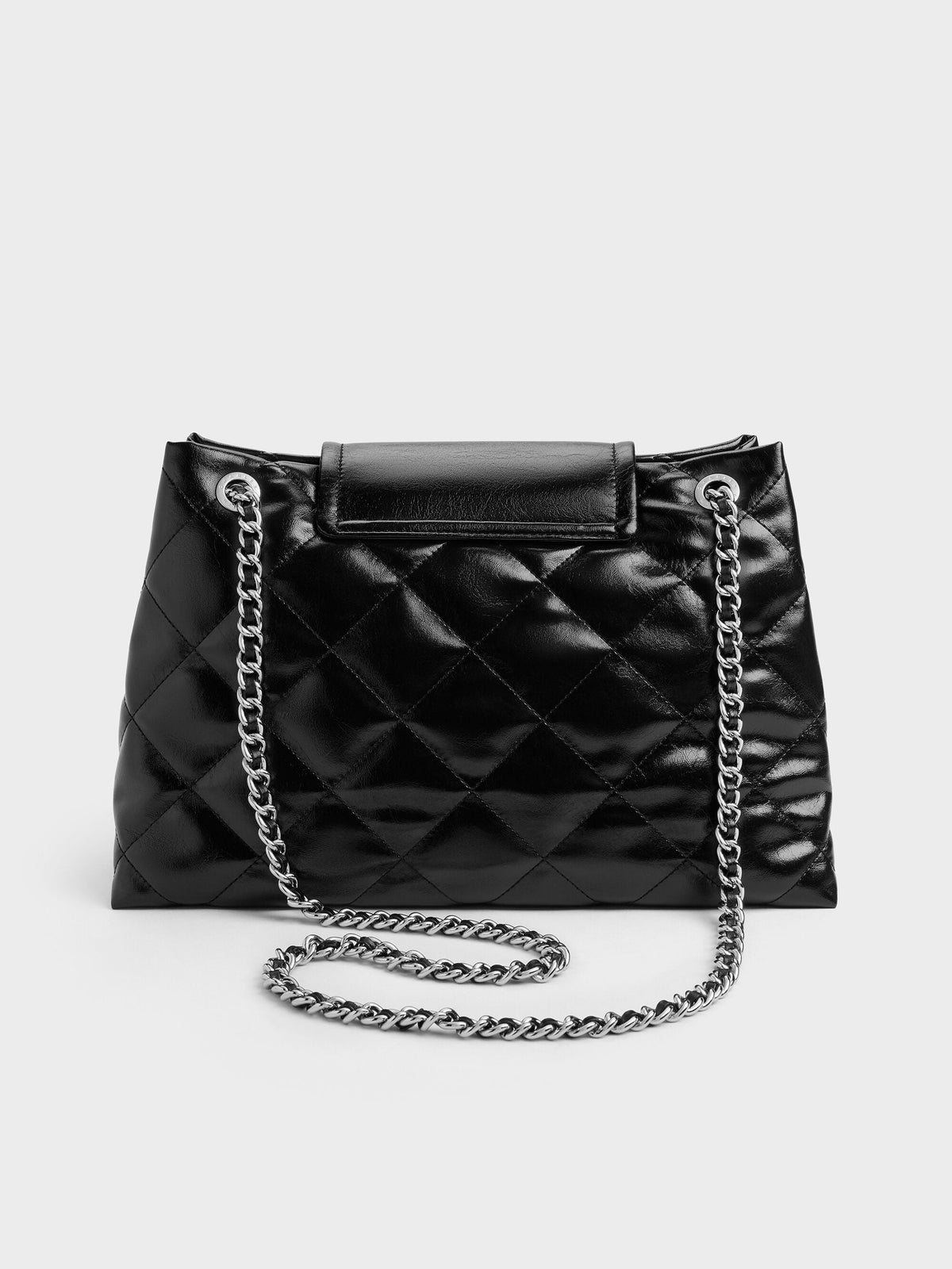 CHARLES & KEITH Trusted / Large Apfra Quilted Shoulder Bag - Noir