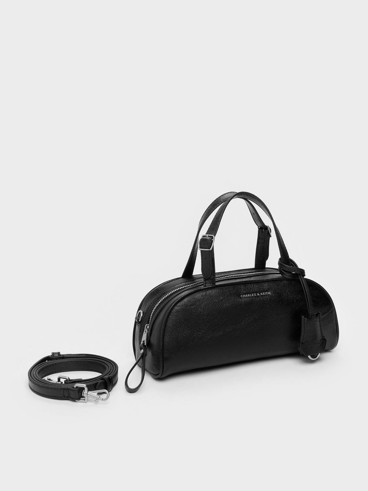 CHARLES & KEITH Signature / Vega Elongated Bowling Bag - Noir