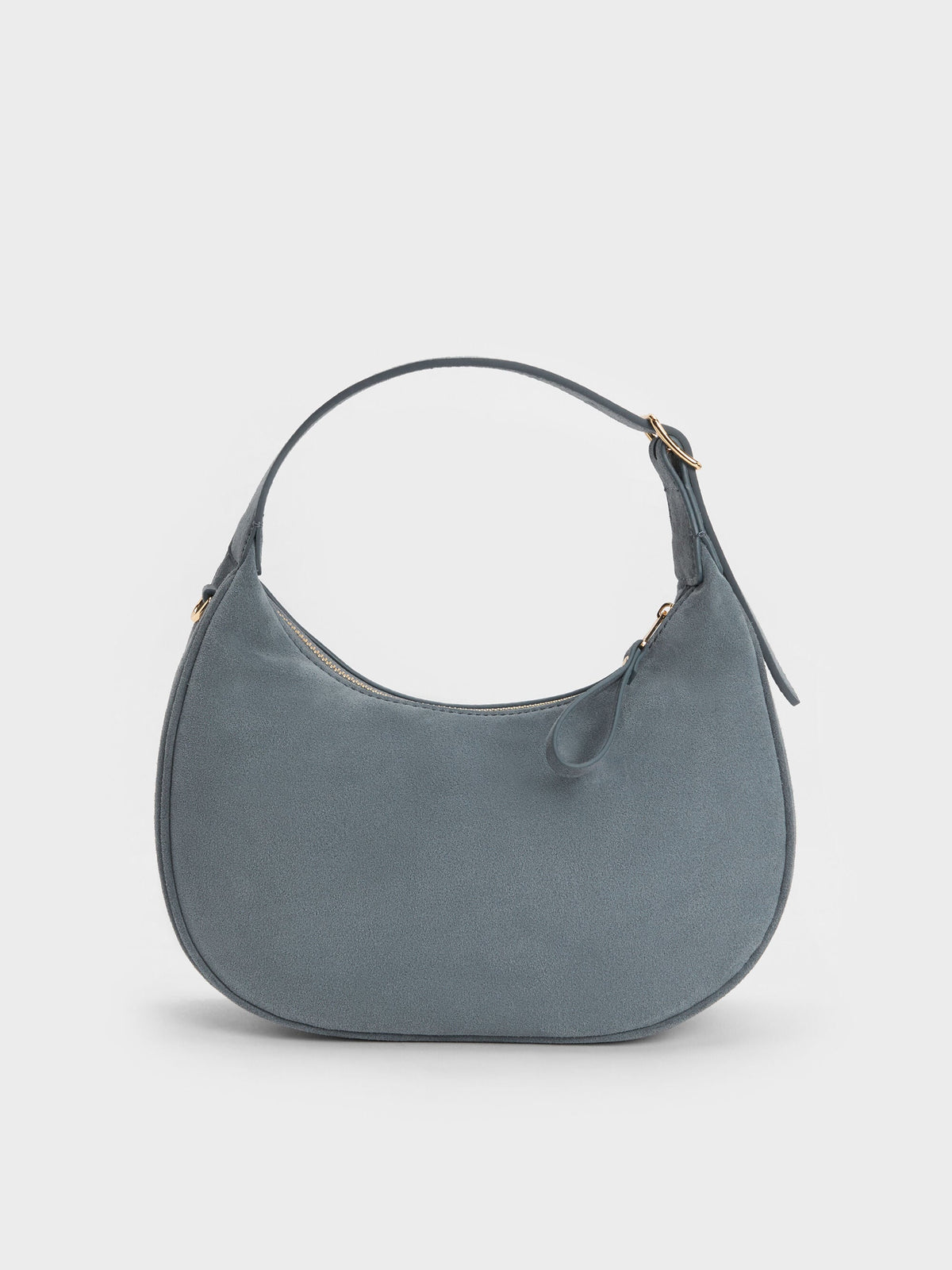 CHARLES & KEITH Deals / Vega Faux Suede Hobo Bag - Smoky Blue