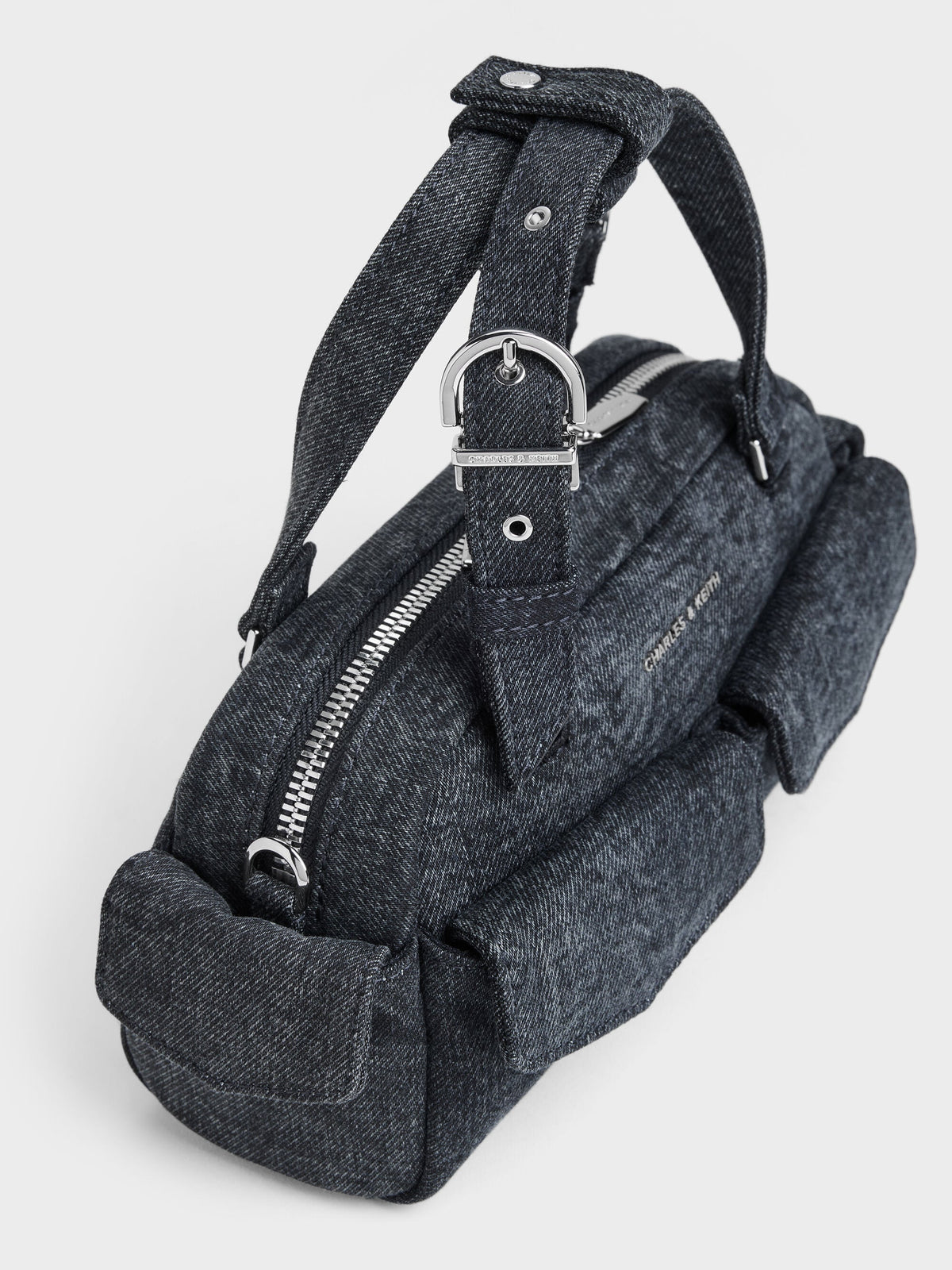 CHARLES & KEITH Everyday / Rachel Denim Multi-Pocket Bowling Bag - Denim Blue