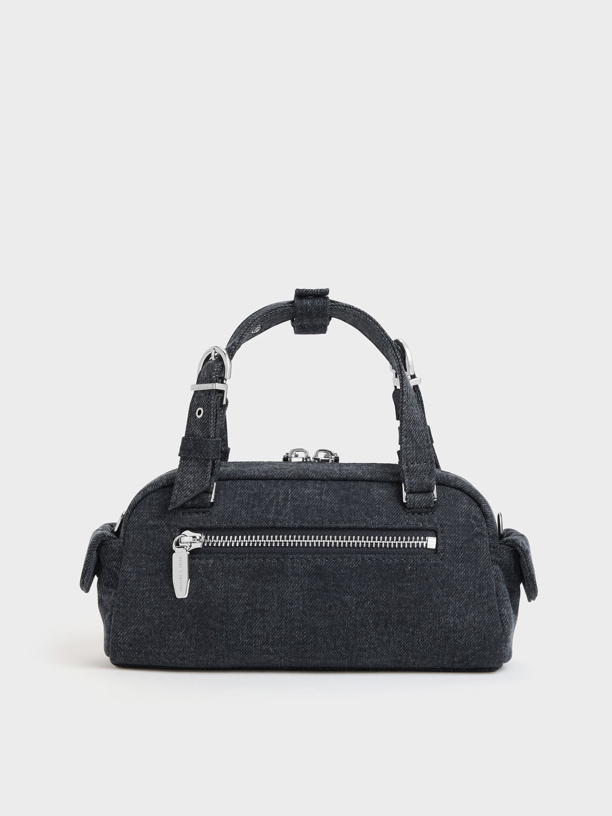 CHARLES & KEITH Everyday / Rachel Denim Multi-Pocket Bowling Bag - Denim Blue