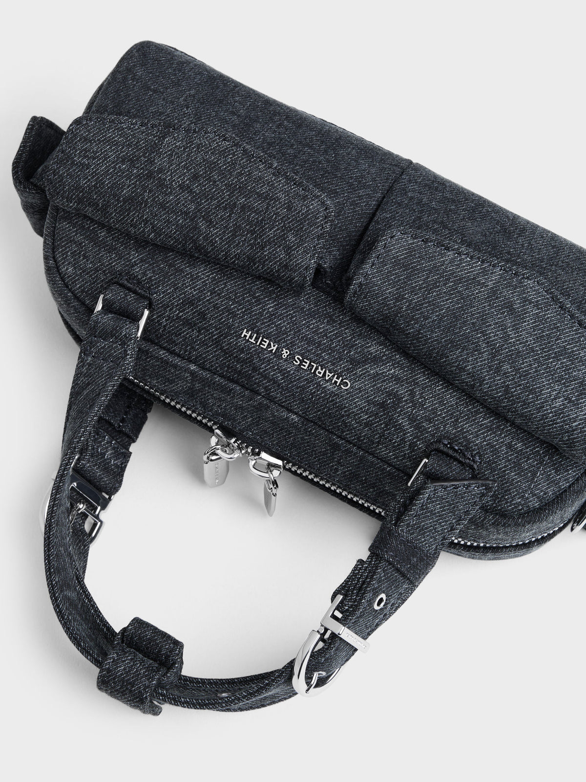CHARLES & KEITH Everyday / Rachel Denim Multi-Pocket Bowling Bag - Denim Blue