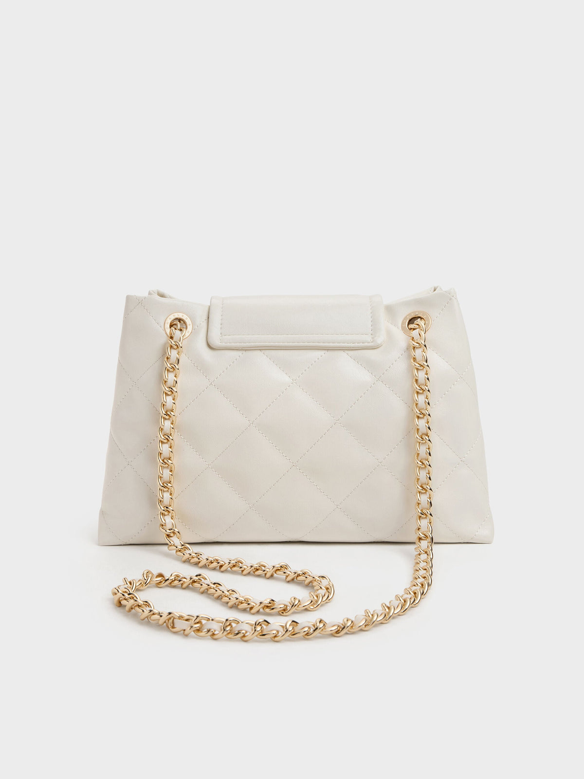 CHARLES & KEITH Trusted / Apfra Quilted Shoulder Bag - Cream