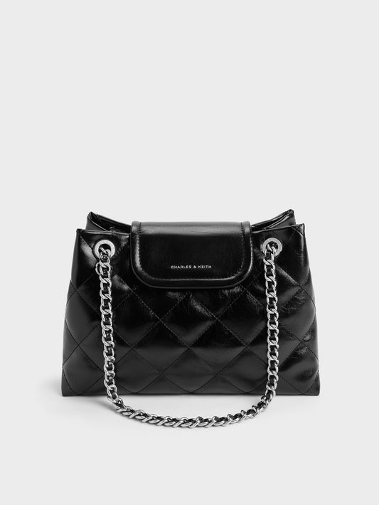 CHARLES & KEITH Everyday / Apfra Quilted Shoulder Bag - Noir