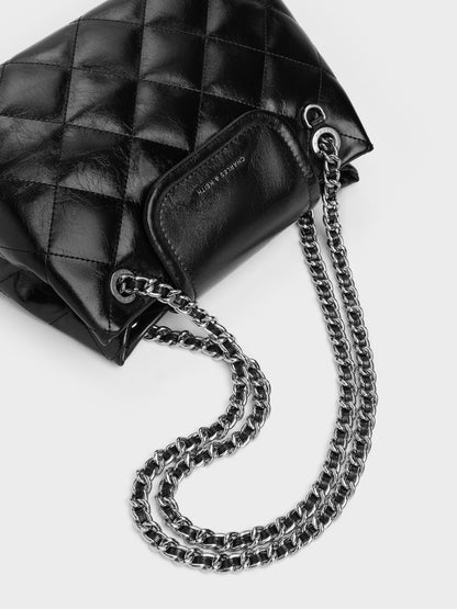 CHARLES & KEITH Everyday / Apfra Quilted Shoulder Bag - Noir