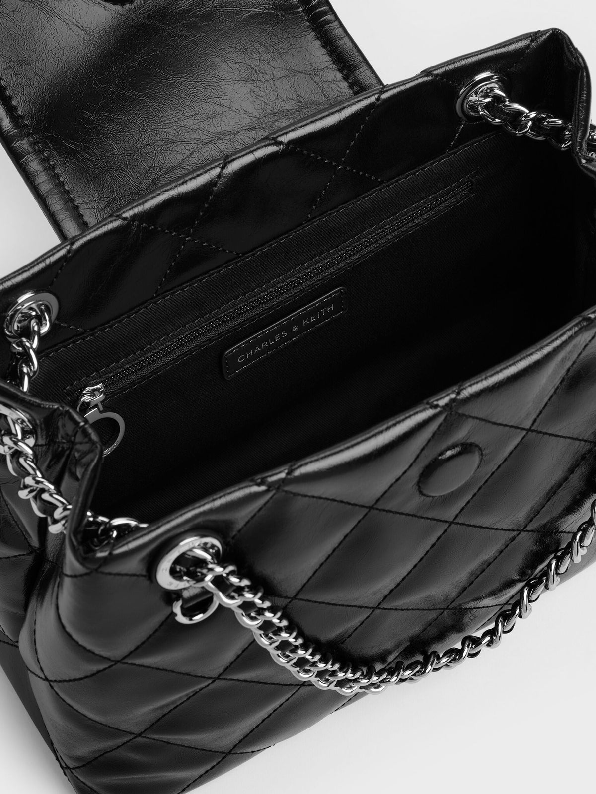 CHARLES & KEITH Everyday / Apfra Quilted Shoulder Bag - Noir