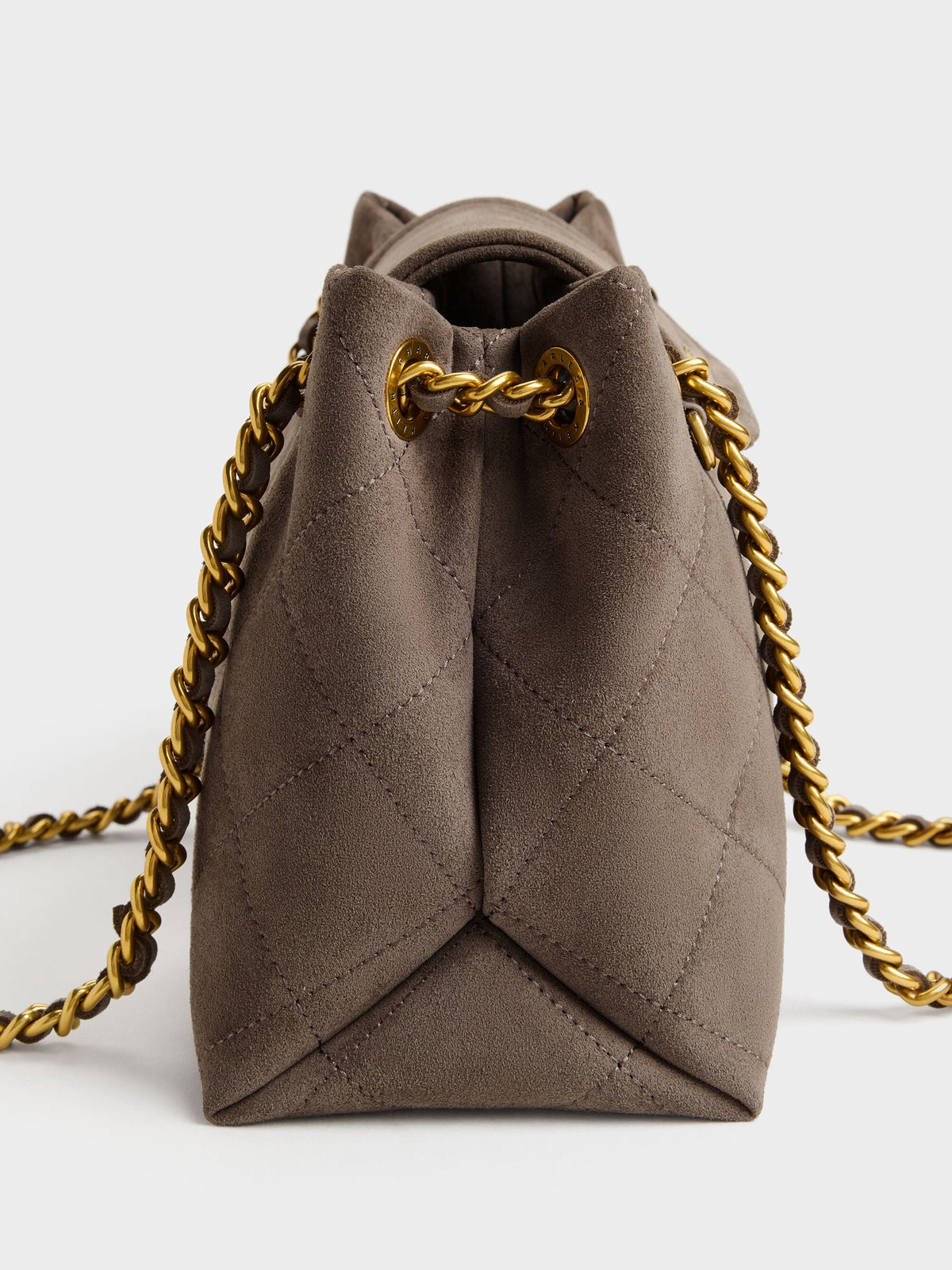 CHARLES & KEITH Premium / Apfra Quilted Shoulder Bag - Stone Grey