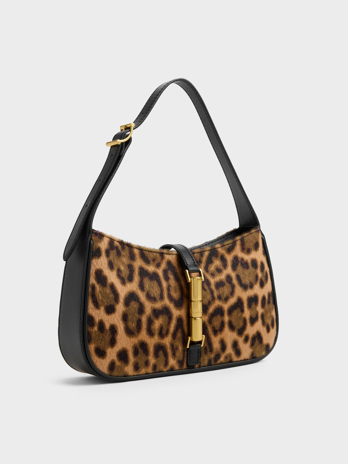 CHARLES & KEITH Signature / Cesia Leopard-Print Metallic-Accent Shoulder Bag - Multi
