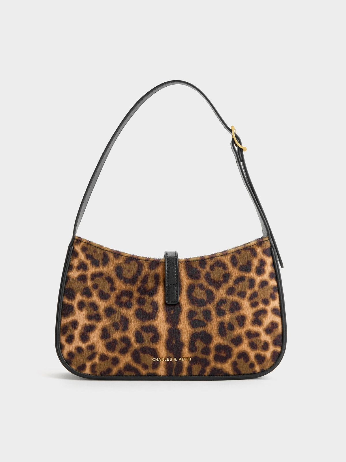 CHARLES & KEITH Signature / Cesia Leopard-Print Metallic-Accent Shoulder Bag - Multi