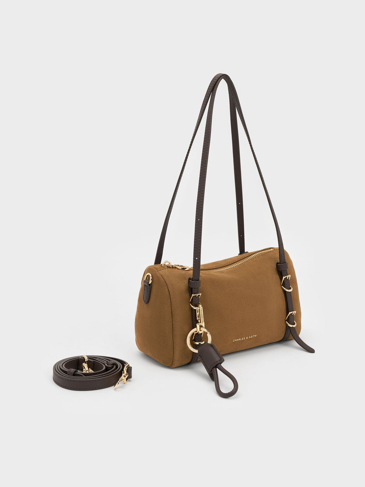 CHARLES & KEITH Smart Buy / Mini Levy Two-Tone Shoulder Bag - Sahara Sand