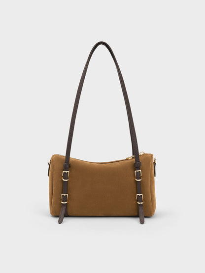 CHARLES & KEITH Smart Buy / Mini Levy Two-Tone Shoulder Bag - Sahara Sand