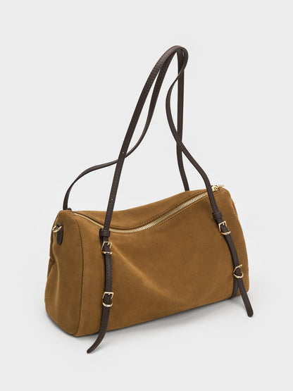 CHARLES & KEITH Exclusive / Levy Two-Tone Shoulder Bag - Sahara Sand
