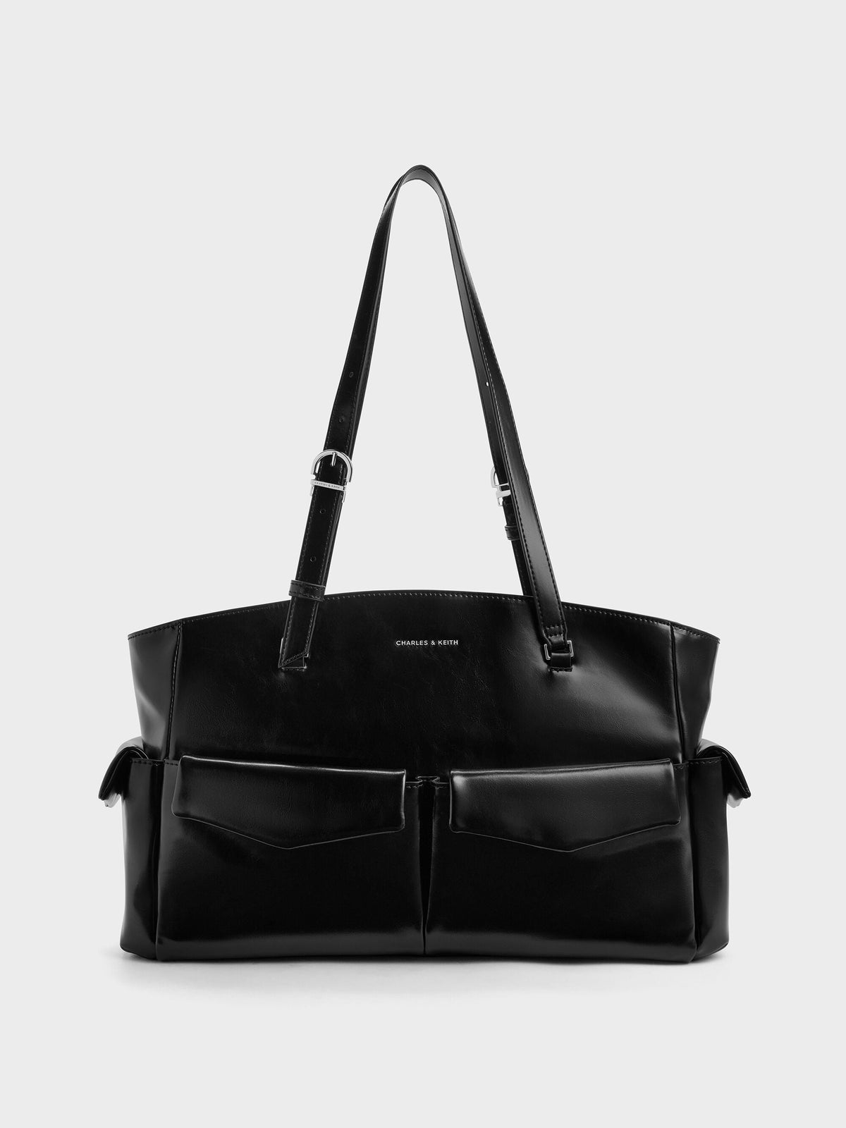 CHARLES & KEITH Signature / Rachel Multi-Pocket Tote Bag - Noir