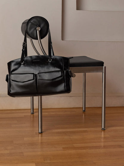 CHARLES & KEITH Signature / Rachel Multi-Pocket Tote Bag - Noir