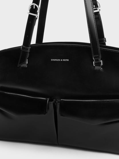 CHARLES & KEITH Signature / Rachel Multi-Pocket Tote Bag - Noir