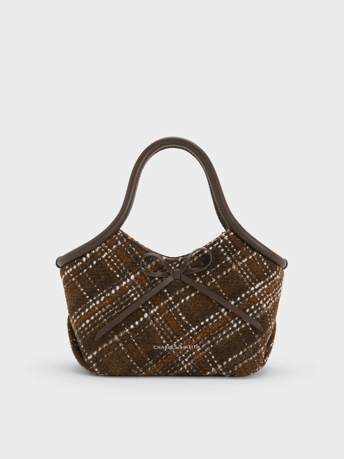 CHARLES & KEITH Featured / Hazel Checkered Bow Tubular Top Handle Bag - Multi