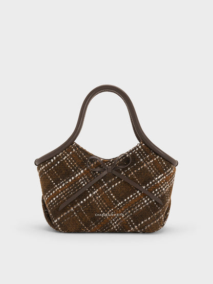 CHARLES & KEITH Featured / Hazel Checkered Bow Tubular Top Handle Bag - Multi