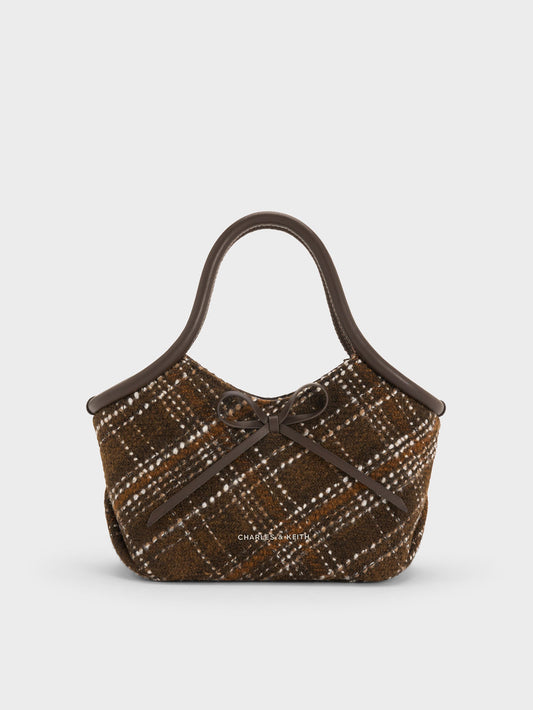 CHARLES & KEITH Featured / Hazel Checkered Bow Tubular Top Handle Bag - Multi