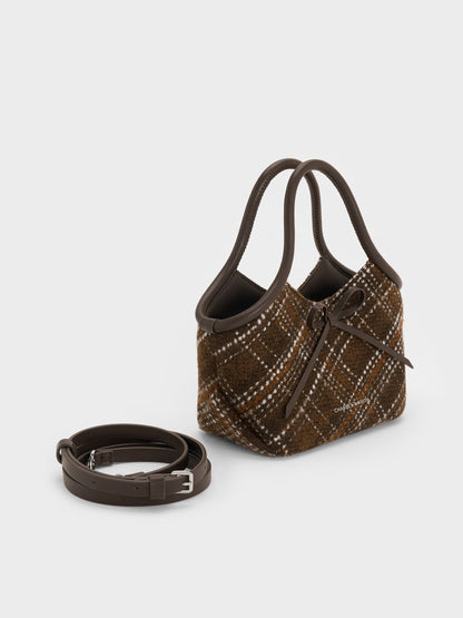 CHARLES & KEITH Featured / Hazel Checkered Bow Tubular Top Handle Bag - Multi
