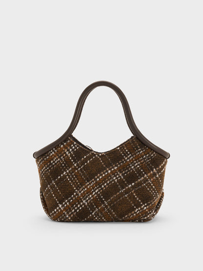 CHARLES & KEITH Featured / Hazel Checkered Bow Tubular Top Handle Bag - Multi
