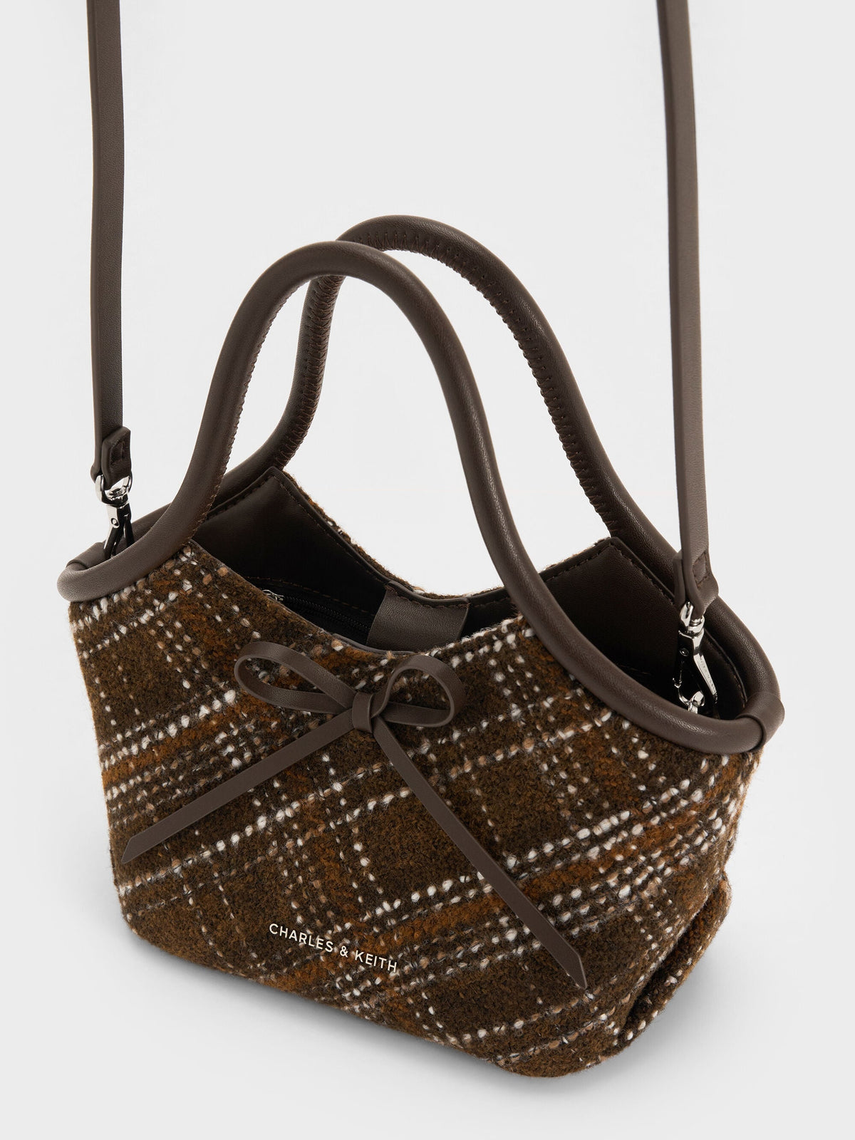 CHARLES & KEITH Featured / Hazel Checkered Bow Tubular Top Handle Bag - Multi