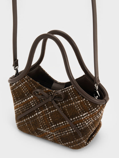 CHARLES & KEITH Featured / Hazel Checkered Bow Tubular Top Handle Bag - Multi