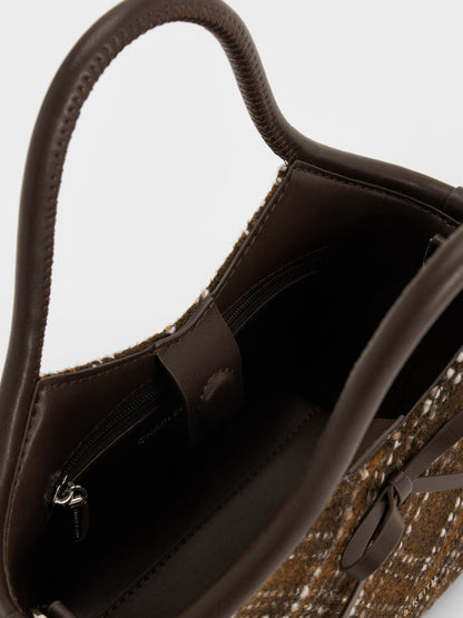 CHARLES & KEITH Featured / Hazel Checkered Bow Tubular Top Handle Bag - Multi