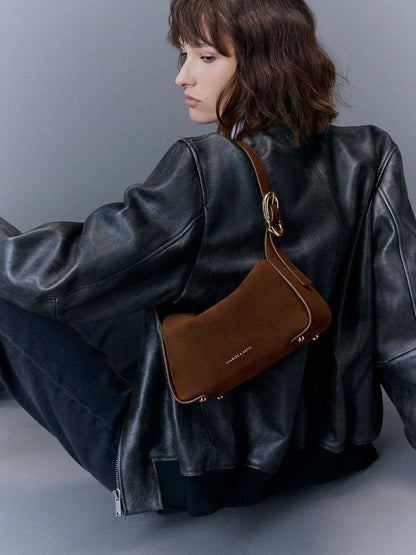 CHARLES & KEITH Recommended / Aislin Shoulder Bag - Pecan Brown