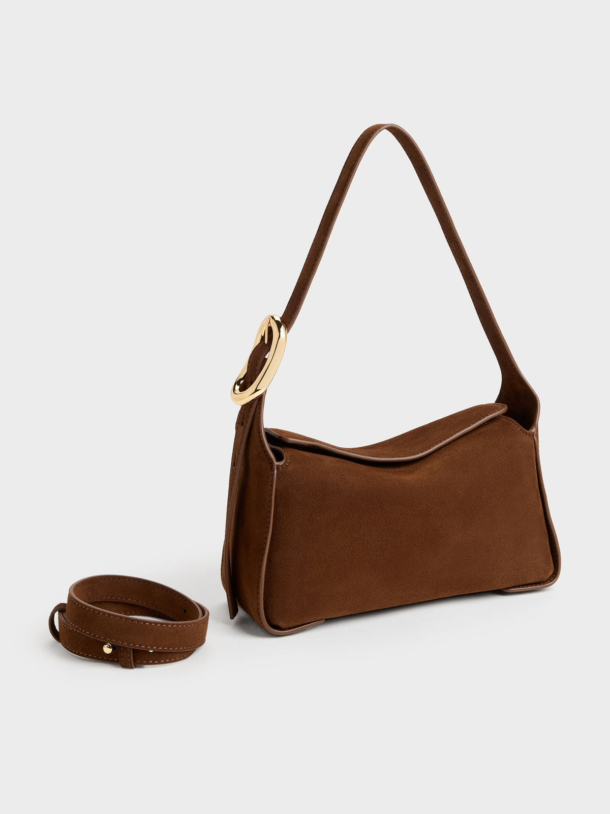 CHARLES & KEITH Recommended / Aislin Shoulder Bag - Pecan Brown