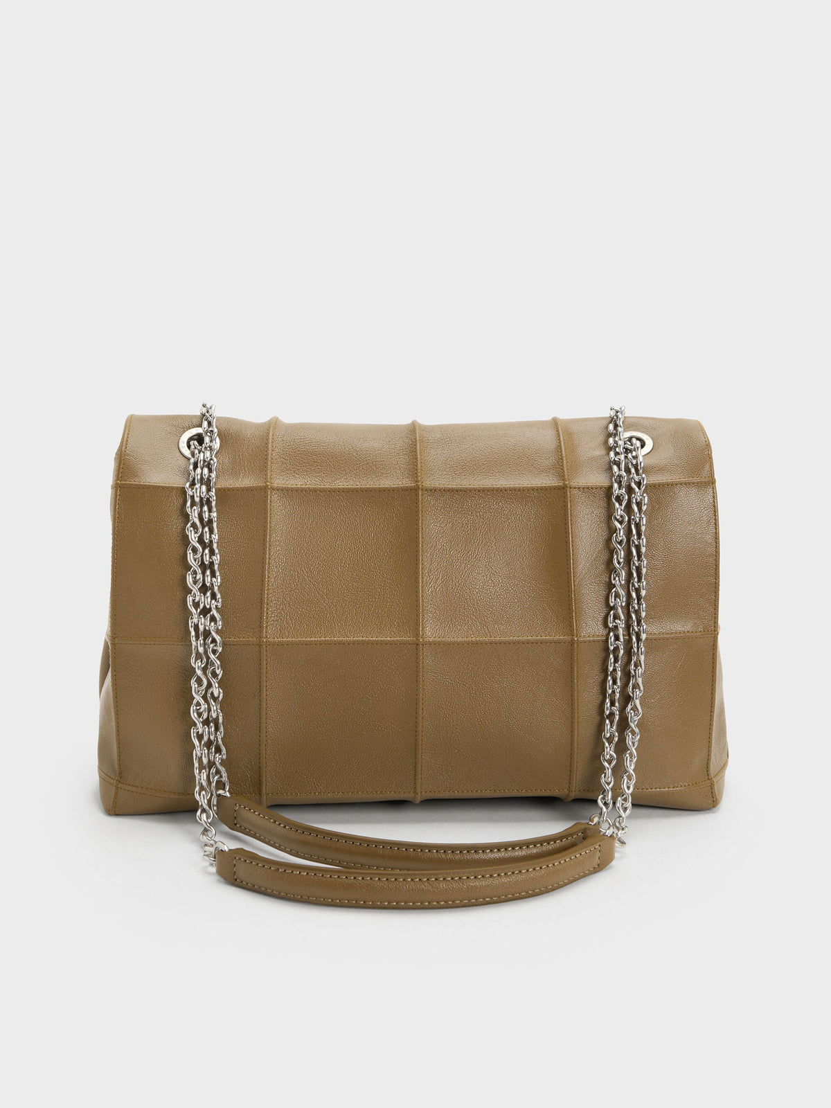 CHARLES & KEITH Deals / Large Delfina Quilted Chain-Strap Shoulder Bag - Walnut Brown