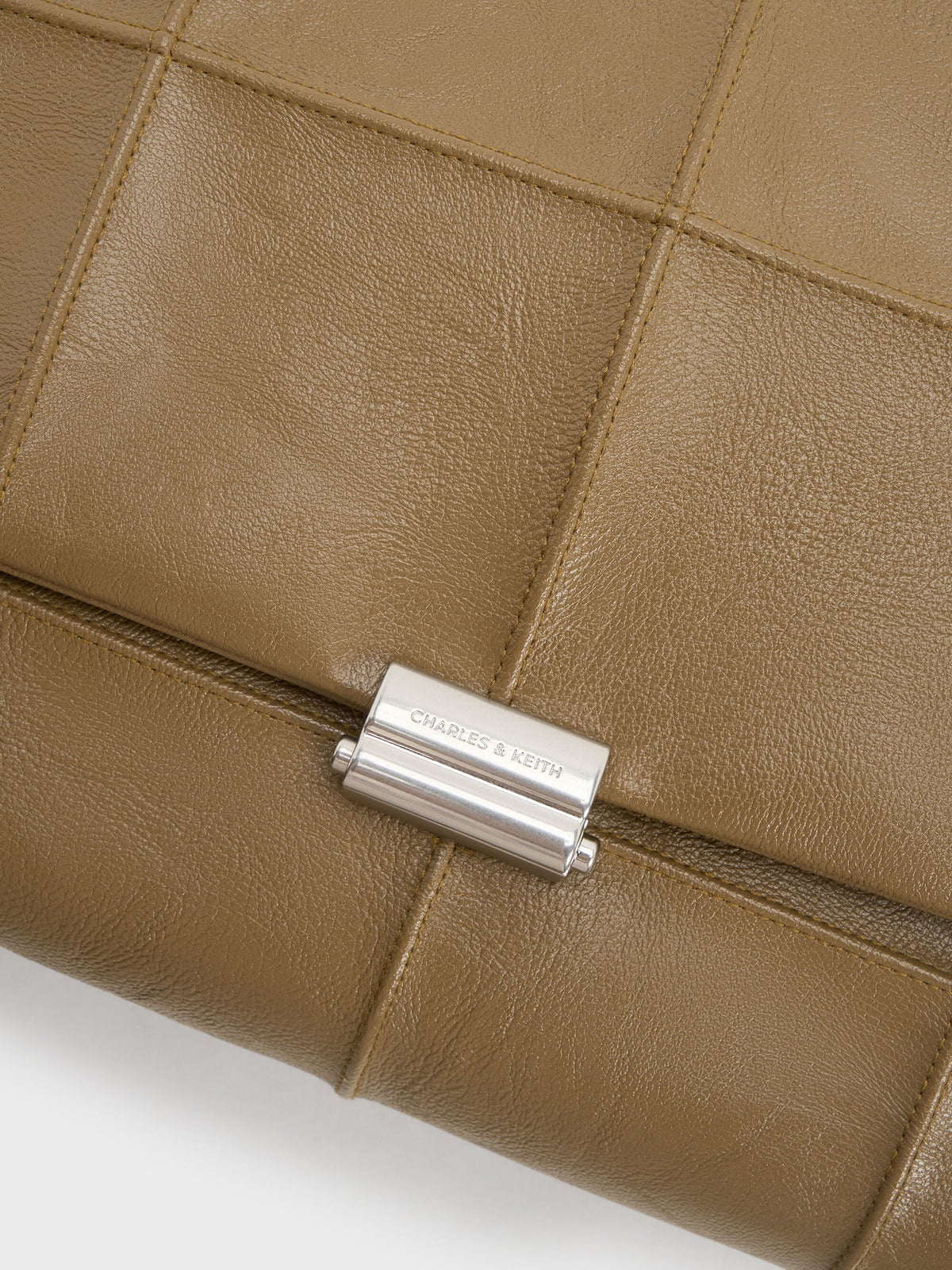CHARLES & KEITH Deals / Large Delfina Quilted Chain-Strap Shoulder Bag - Walnut Brown