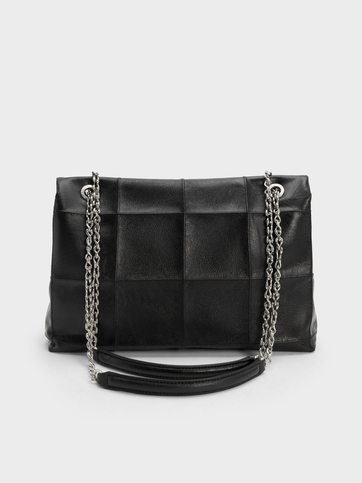 CHARLES & KEITH Smart Buy / Large Delfina Quilted Chain-Strap Shoulder Bag - Black