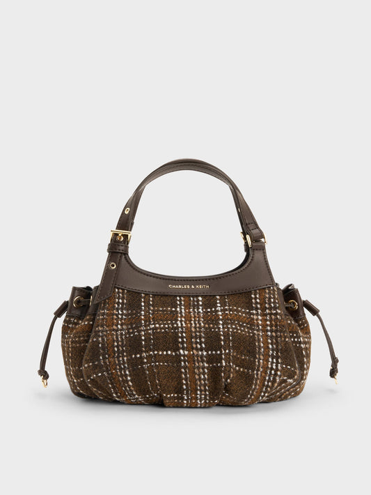 CHARLES & KEITH Recommended / Mini Lillith Checkered Drawstring Bucket Bag - Multi
