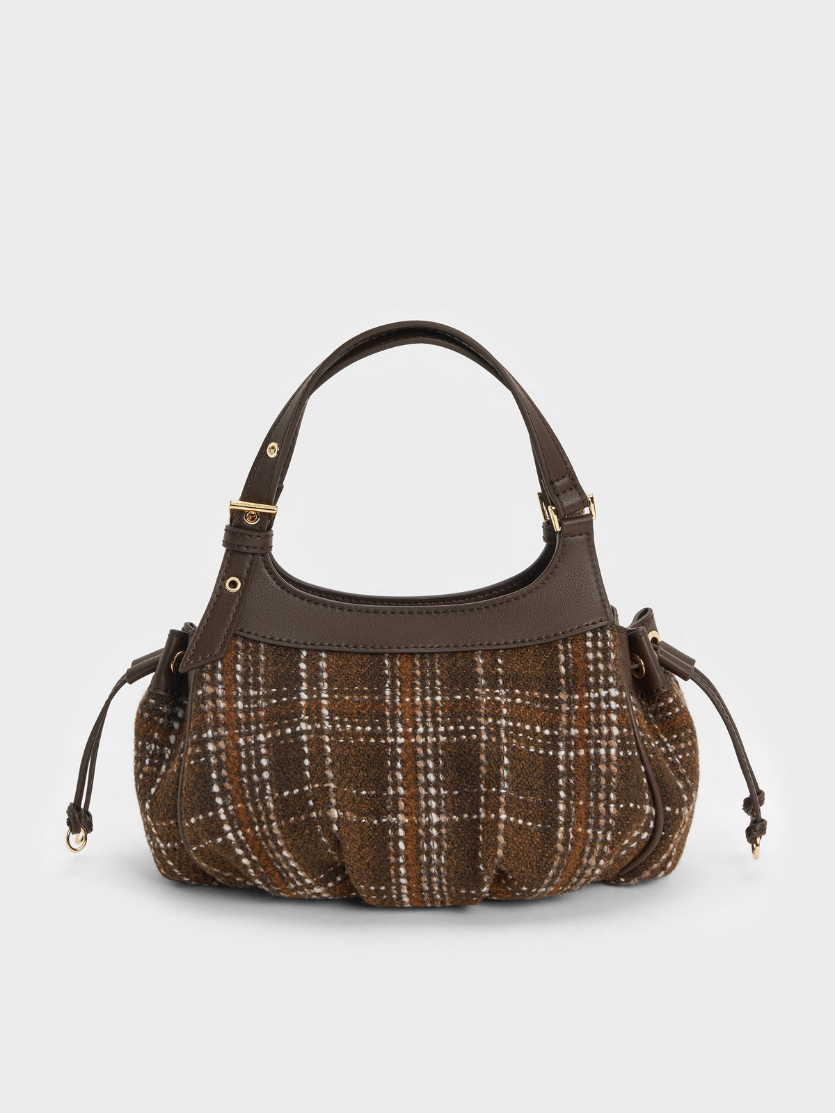 CHARLES & KEITH Recommended / Mini Lillith Checkered Drawstring Bucket Bag - Multi