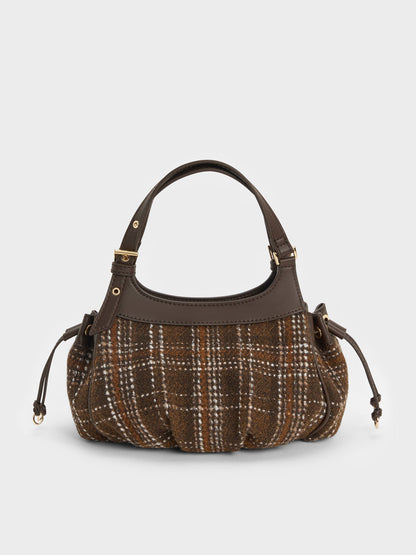 CHARLES & KEITH Recommended / Mini Lillith Checkered Drawstring Bucket Bag - Multi