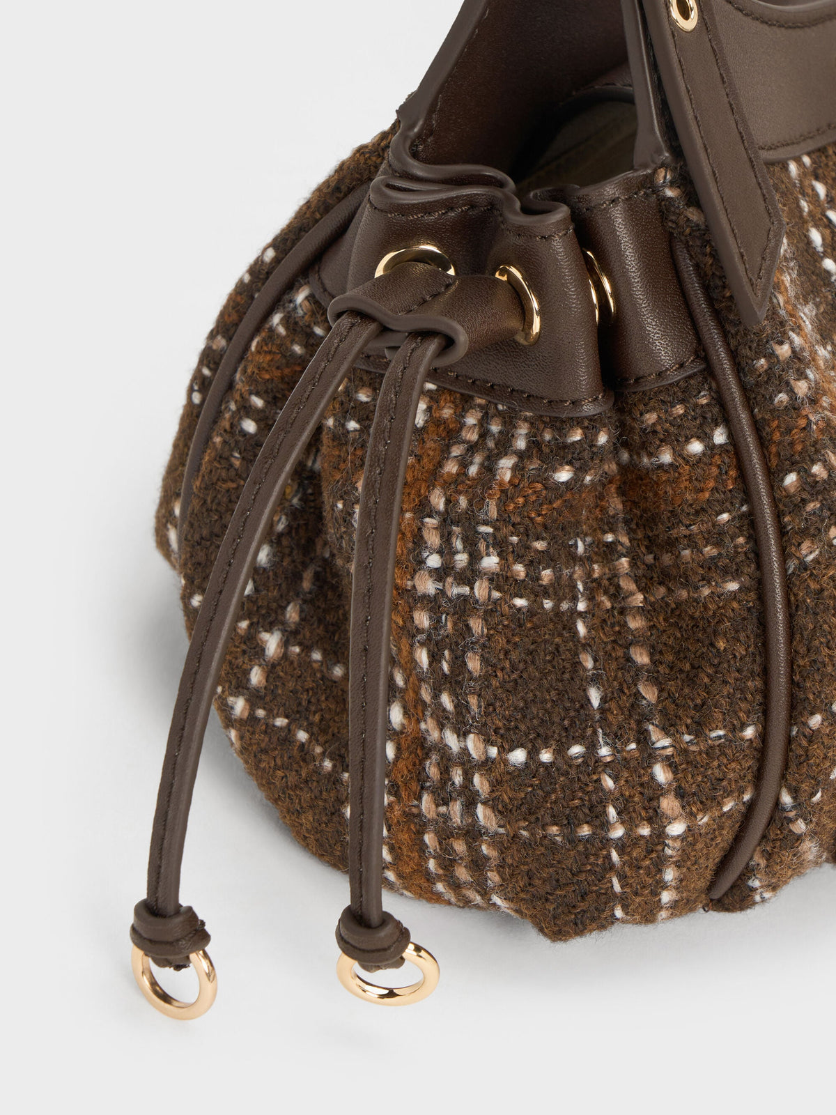 CHARLES & KEITH Recommended / Mini Lillith Checkered Drawstring Bucket Bag - Multi