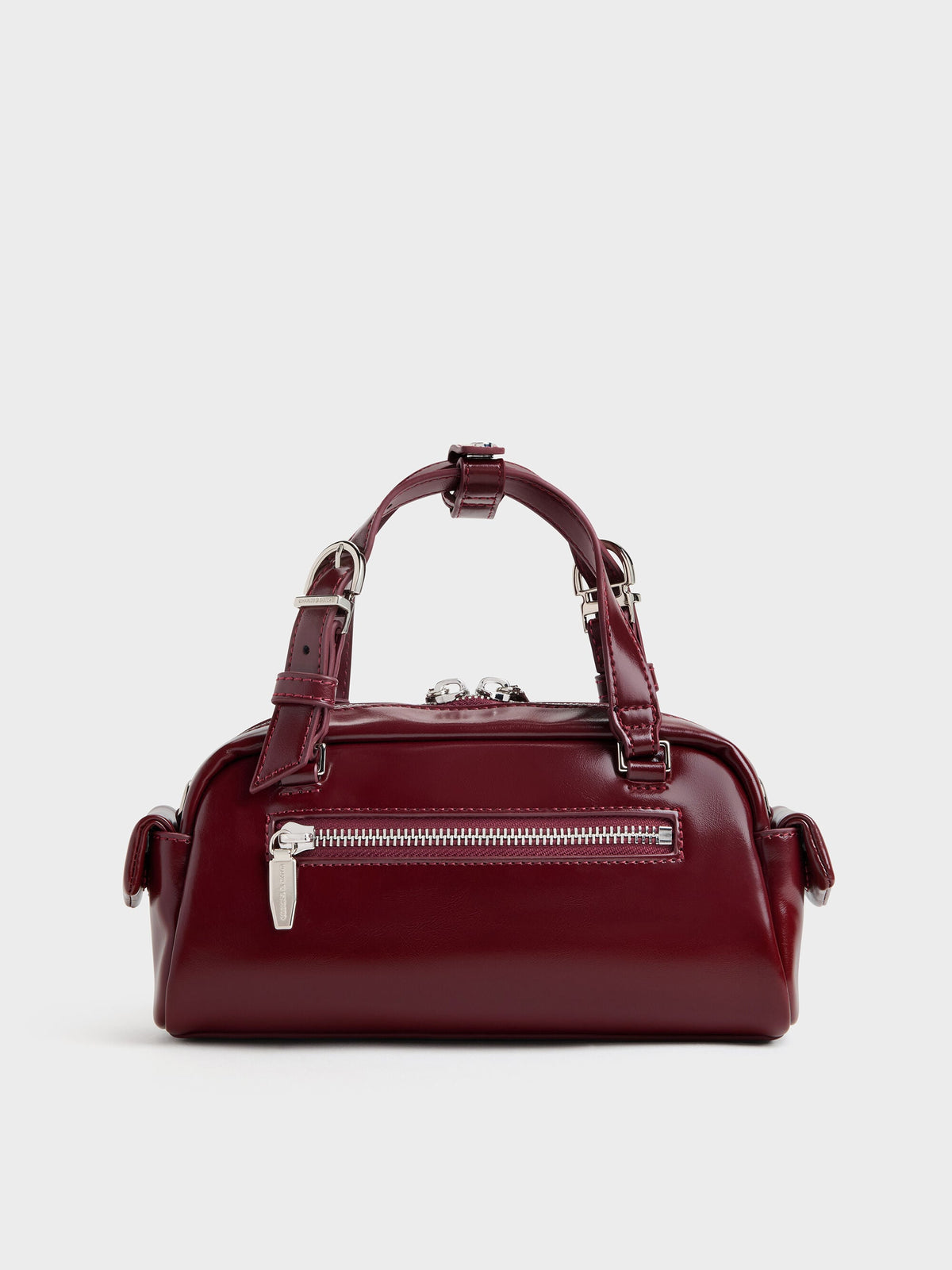CHARLES & KEITH Premium / Rachel Multi-Pocket Bowling Bag - Burgundy