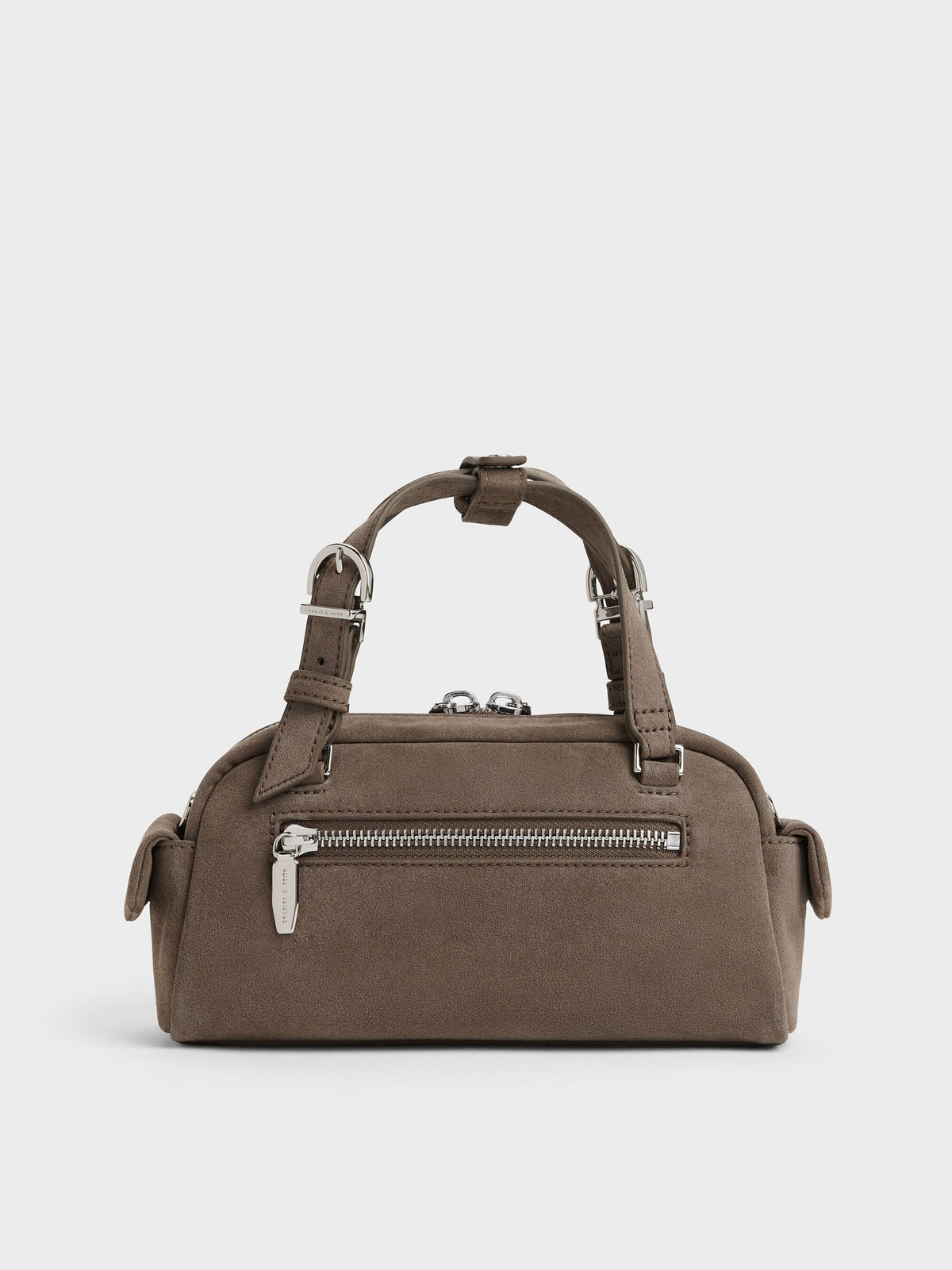 CHARLES & KEITH Quality / Rachel Multi-Pocket Bowling Bag - Stone Grey