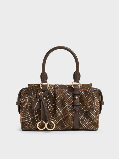 CHARLES & KEITH Special Offer / Britton Checkered Top Handle Tote Bag - Multi