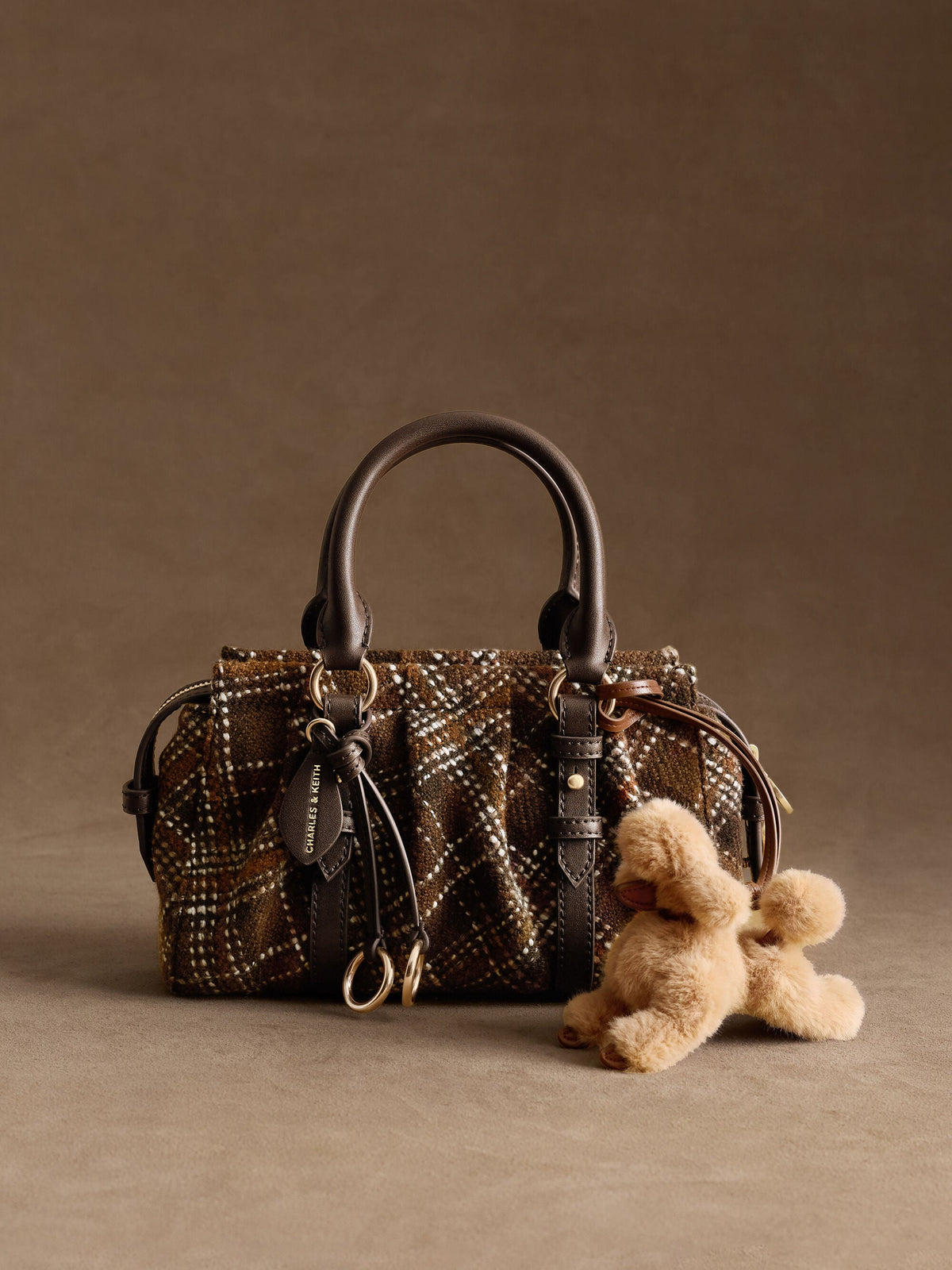CHARLES & KEITH Special Offer / Britton Checkered Top Handle Tote Bag - Multi