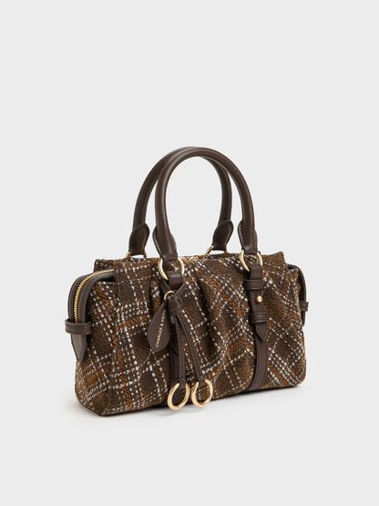 CHARLES & KEITH Special Offer / Britton Checkered Top Handle Tote Bag - Multi