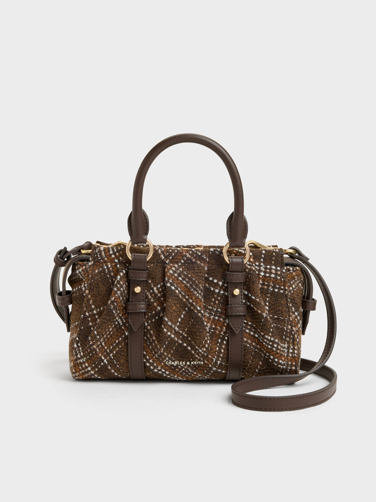 CHARLES & KEITH Special Offer / Britton Checkered Top Handle Tote Bag - Multi