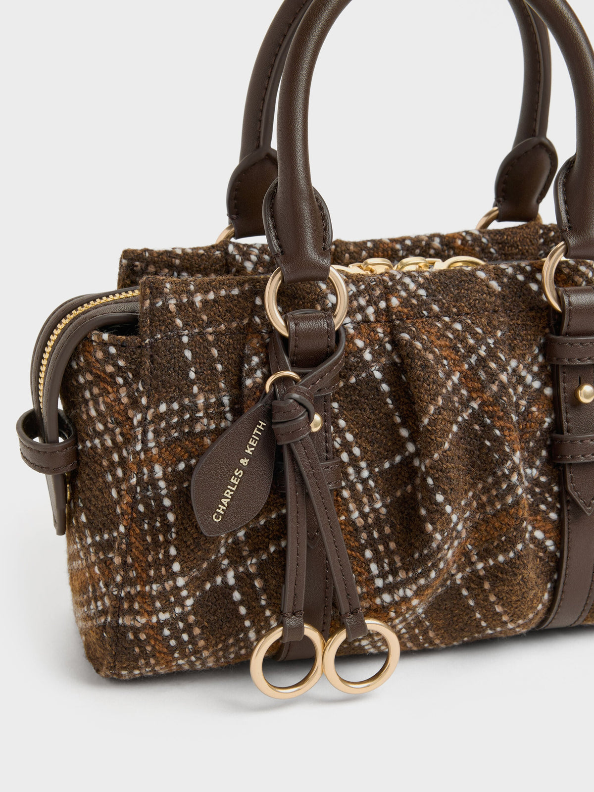 CHARLES & KEITH Special Offer / Britton Checkered Top Handle Tote Bag - Multi