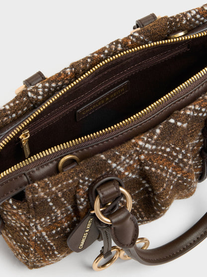 CHARLES & KEITH Special Offer / Britton Checkered Top Handle Tote Bag - Multi