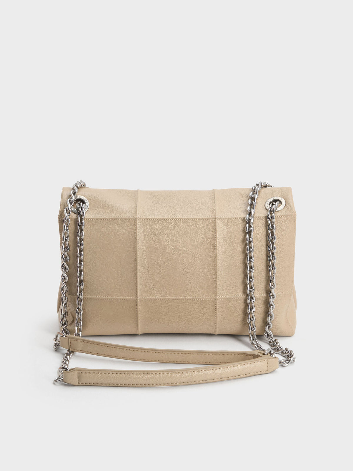 CHARLES & KEITH Everyday / Delfina Quilted Chain-Strap Shoulder Bag - Sand Beige